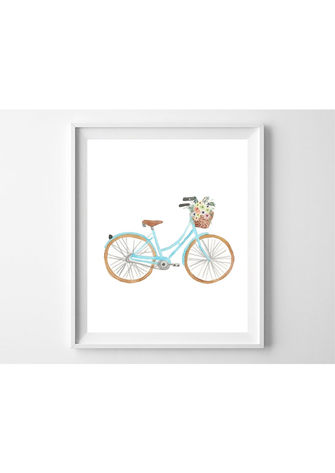 Pastel Floral Bicycle Print Nursery Wall Art Watercolor - Etsy