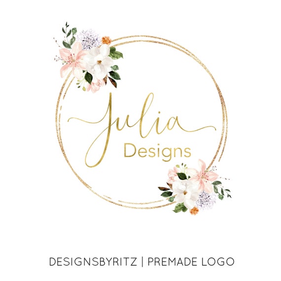 Premade Logo Design Floral Logo Branding Small Business | Etsy