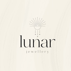 Premade logo design set, Moon Logo, Celestial Logo, Modern logo, Branding kit, Jewellery logo, Custom logo design, Premade logo, Yoga Logo