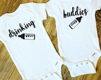 Bottle Drinking buddies will be so cute for the new twins, cousins, or baby best friends! Personalized with names makes them a sweet gift!