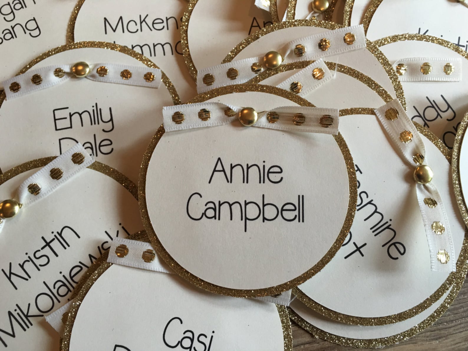 Cute Circle Name Tags Heavy Cardstock and Printed/assembled - Etsy
