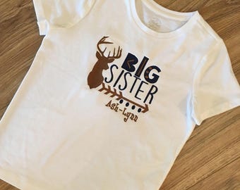 Big Sister, Little Sister, Big brother, Little brother deer and arrow shirts! Birthdays, announcements, hunting trip, etc... cute!!