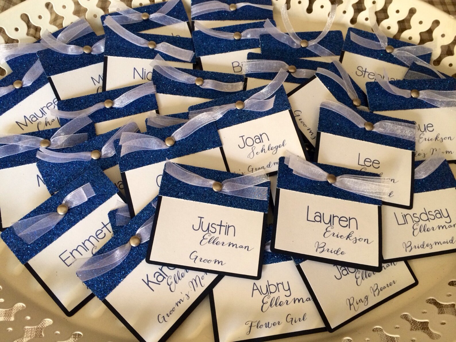 Cute name tags Heavy cardstock and printed/assembled for your Etsy