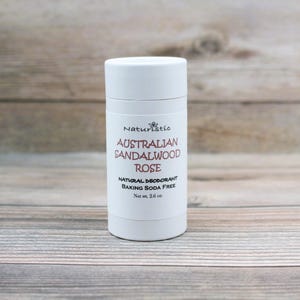 AUSTRALIAN SANDALWOOD ROSE Natural Deodorant, Eco Friendly Packaging, with Essential Oils, Baking Soda Free, Magnesium, Probiotics, Zinc
