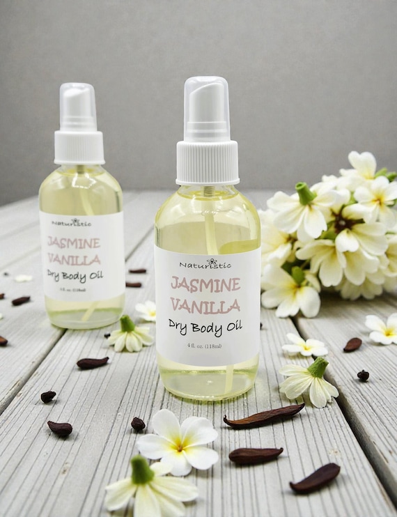 Jasmine Vanilla Dry Body Oil Spray: Natural Fragrance (4 oz)