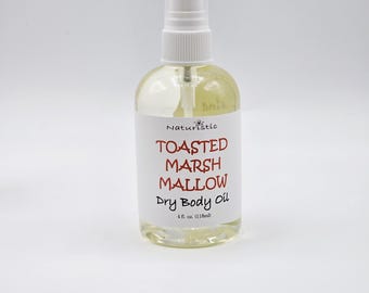 Toasted Marshmallow Dry Body Oil Spray, Natural Fragrance, Large 4 oz. Bottle