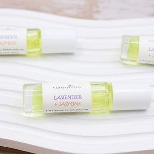 Lavender & Jasmine Natural Perfume Oil, Essential Oil Roll on, Aromatherapy roller ball