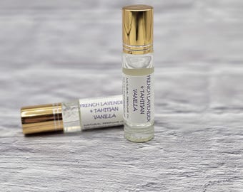 French lavender Tahitain Vanilla Natural Perfume Oil: Vegan Roller Perfume (10ml)