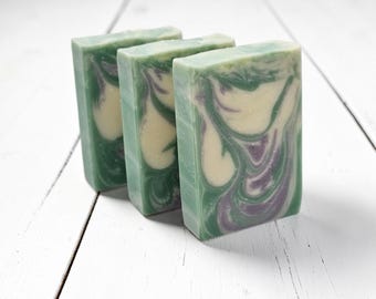 Rosemary Mint Twist Handcrafted Soap Bar, Essential Oils, Cold Process Handmade Artisan Soap