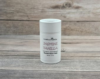 Jasmine Vanilla Natural Deodorant: Baking Soda Free, Probiotics, Vegan