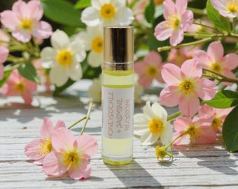 Honeysuckle Jasmine Perfume Oil, Essential oil and Natural fragrance Roll on perfume