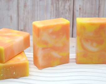 Lemon Orange Blossom Handcrafted Soap Bar, Triple Butter, Natural Fragrance, Handmade Soap, Shea, Cocoa, Mango butter soap