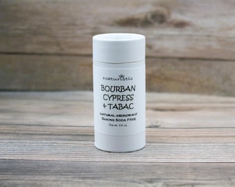 Bourbon Cypress Tabac Natural Deodorant: Baking Soda Free, Vegan