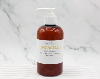 Limoncello Lotion, Triple butter body lotion with natural fragrance, pump top lotion