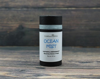 Ocean Mist Natural Deodorant, Baking Soda Free, Magnesium, Probiotics, Zinc, Natural Fragrance, Vegan