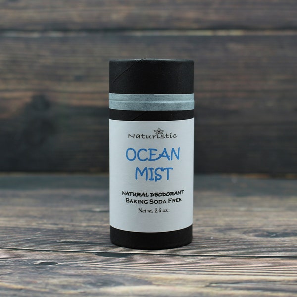 Ocean Mist Natural Deodorant, Baking Soda Free, Magnesium, Probiotics, Zinc, Natural Fragrance, Vegan