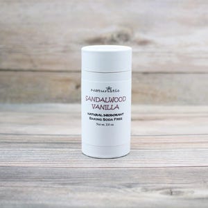 Sandalwood Vanilla Natural Deodorant: Baking Soda Free, Eco Friendly