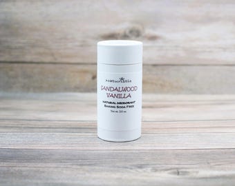 Sandalwood Vanilla Natural Deodorant: Baking Soda Free, Eco Friendly