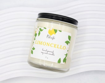 Limoncello Natural Soy Candle, Scented Container Soy Candle
