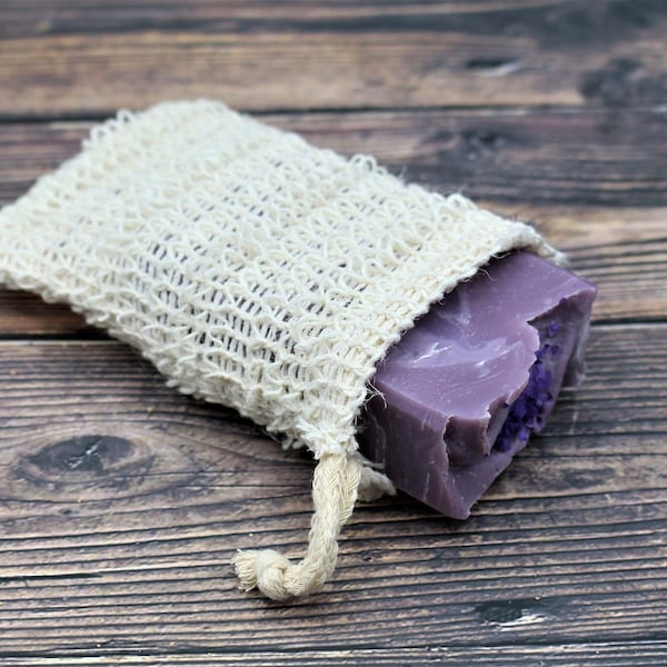 MEDIUM Natural Sisal Soap Pouch, Exfoliating Soap Sack, Made with Natural Sisal Fibers, Eco-Friendly Soap Saver