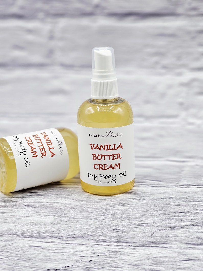 Spray de aceite corporal seco con aroma a crema de vainilla: fragancia natural (118 ml) imagen 1