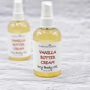 Spray de aceite corporal seco con aroma a crema de vainilla: fragancia natural (118 ml) imagen 2