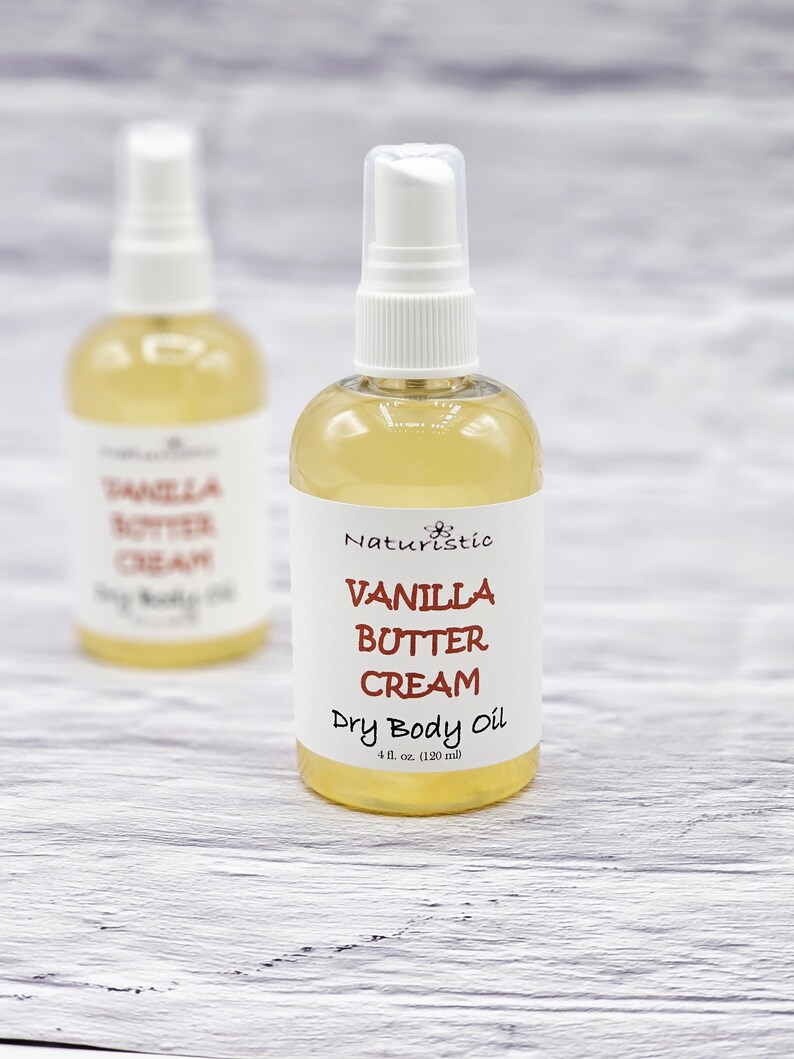 Spray de aceite corporal seco con aroma a crema de vainilla: fragancia natural (118 ml) imagen 2