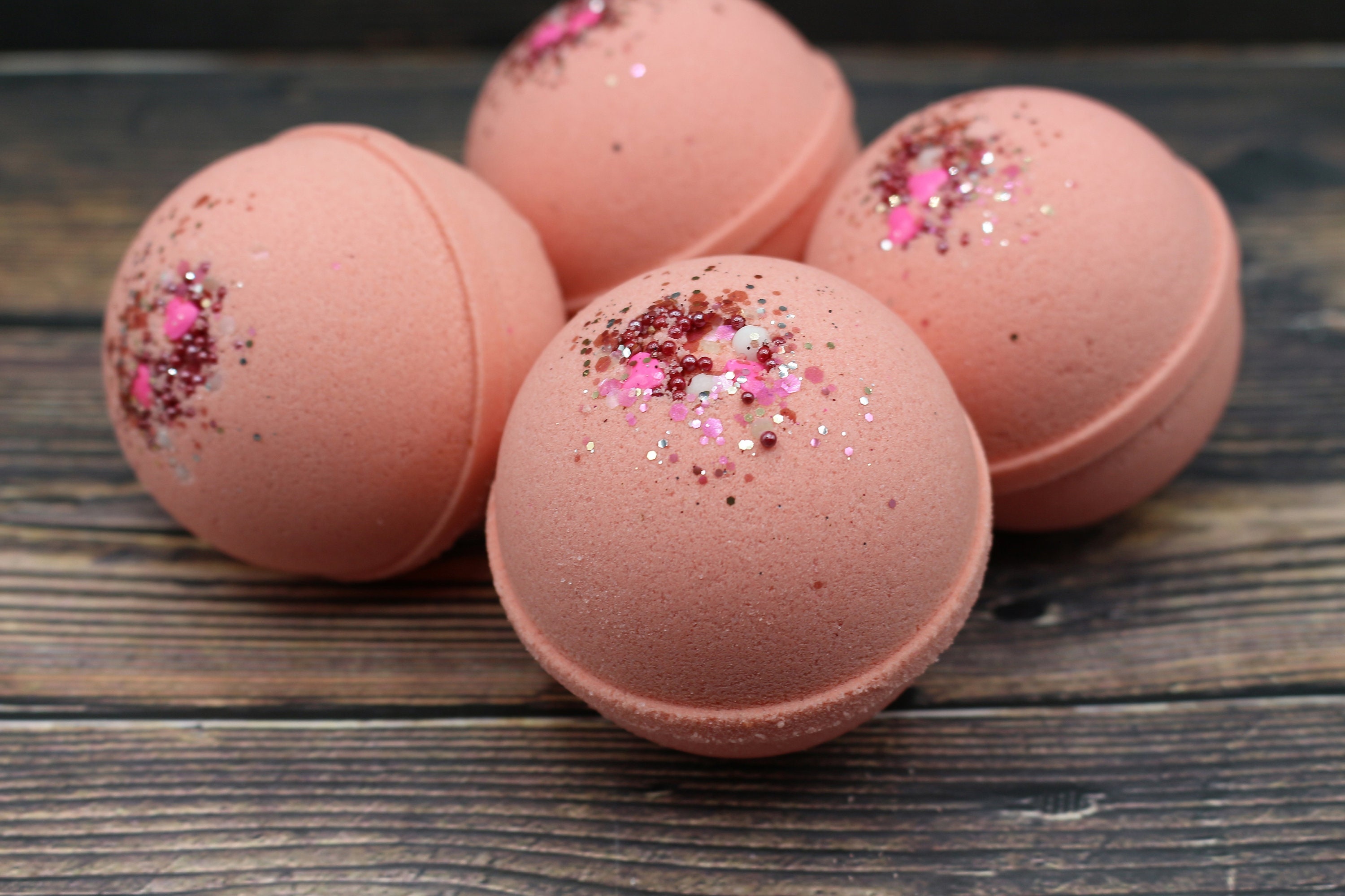 Bed of Roses Bath Bomb, Pink Bath Bomb with Essential Oils, Shea Butter Bath Bomb