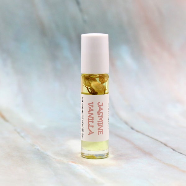 Jasmine Vanilla Natural Perfume Oil, Natural Fragrance, Jasmine, Ylang Ylang, Alcohol Free, Roll on