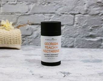 GEORGIA PEACH & NECTARINE Natural Deodorant, Eco Friendly Packaging, Natural Fragrance, Baking Soda Free, Magnesium, Probiotics, Zinc