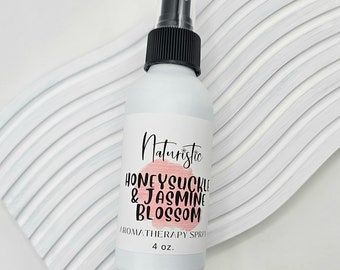 Honeysuckle Jasmine Blossom Natural Room + Linen + Body Aromatherapy Spray, Pillow Mist, Natural Fragrance and Essential Oils, All Natural