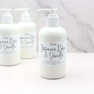Jasmine Rose & Vanilla Lotion, Triple butter body lotion with essential oils