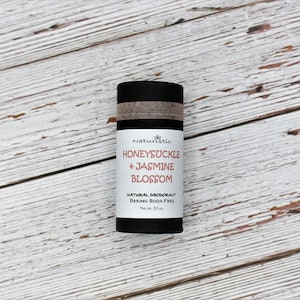 Honeysuckle & Jasmine Blossom Natural Deodorant, Baking Soda Free, Magnesium, Probiotics, Zinc, Essential Oils, Natural Fragrance, Vegan