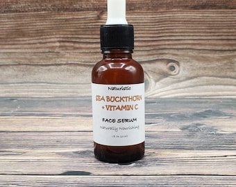 Sea Buckthorn Vitamin C Face Serum: Organic Oils, Anti-Aging (1 oz)