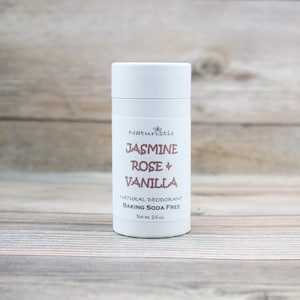 Jasmine Rose Vanilla Natural Deodorant: Baking Soda Free, Vegan