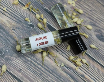 Jasmine & Santal Natural Perfume Roll On: Floral Essential Oil Blend (.33 oz)