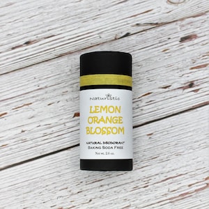 Lemon Orange Blossom Natural Deodorant, Baking Soda Free with Magnesium, Zinc, Probiotics, Essential Oils, Natural Fragrance, Vegan