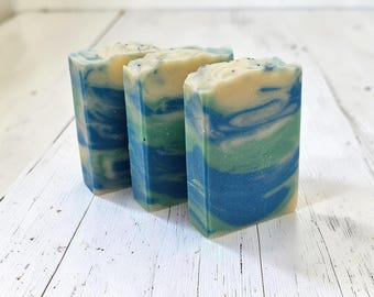 Ocean Mist Soap Bar, Handmade Triple Butter Artisan Soap, Natural Fragrance