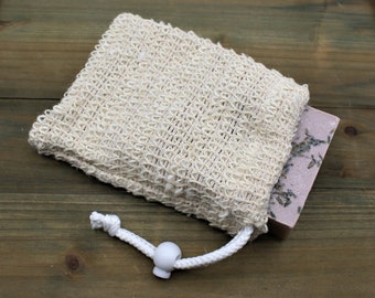 LARGE Natural Sisal Soap Pouch, Exfoliating Soap Sack, Made with Natural Sisal Fibers