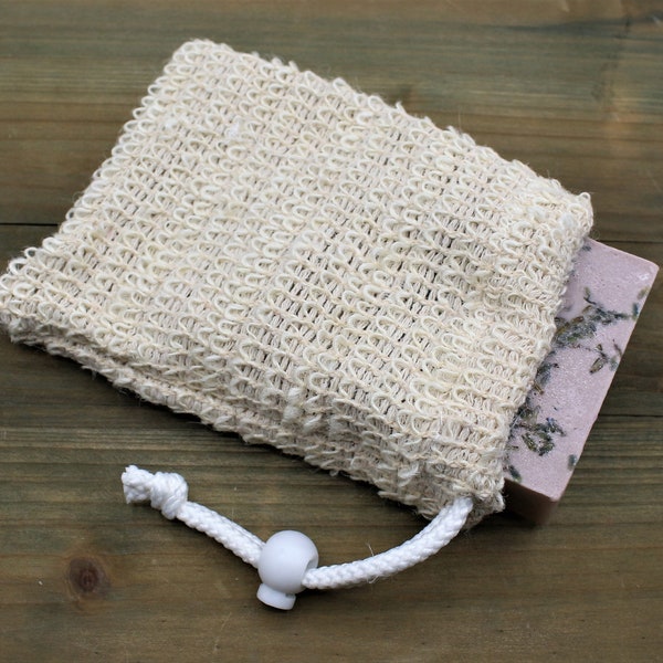 LARGE Natural Sisal Soap Pouch, Exfoliating Soap Sack, Made with Natural Sisal Fibers