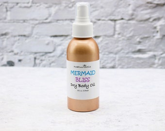 MERMAID BLISS Dry Body Oil Spray, Natural Fragrance, Large 4 oz. Aluminum Bottle