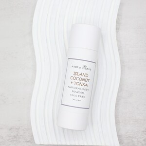 Island Coconut Tonka BODY POWDER, Talc Free, Deodorant Body Powder, Eco Friendly, Zero Waste, Natural Fragrance