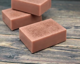 Rose Clay & Rosehip Face and Body Soap Bar, Frankincense and Rose Essential Oil Natural Soap, Face and Body Bar
