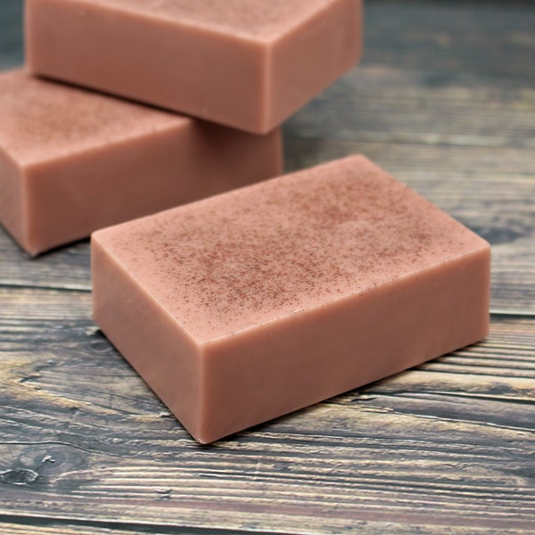 Rose Clay & Rosehip Face and Body Soap Bar, Frankincense and Rose Essential Oil Natural Soap, Face and Body Bar