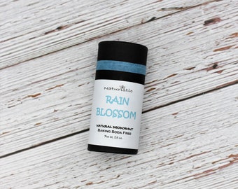 Rain Blossom Natural Deodorant, Baking Soda Free, Magnesium, Probiotics, Zinc, Natural Fragrance, Vegan