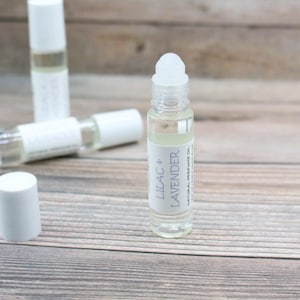 Lilac & Lavender Natural Perfume oil, Lavender Essential Oil, Natural Lilac, Alcohol Free .33 oz. Roll On bottle, perfume roller ball