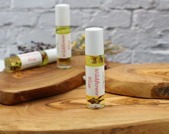 Wildflower Bliss Natural Essential Oil Perfume Roll on, Aromatherapy roller ball, Jasmine, Neroli