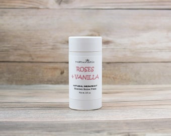 Roses & Vanilla Natural Deodorant: Baking Soda Free, Vegan