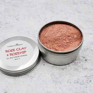 Rose Clay & Rosehip Face Mask, Gentle Natural Clay Facial Mask