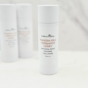 Manuka Milk & Bergamot Honey Body Powder, Talc Free, Deodorant Body Powder, Eco Friendly, Zero Waste, Natural Fragrance